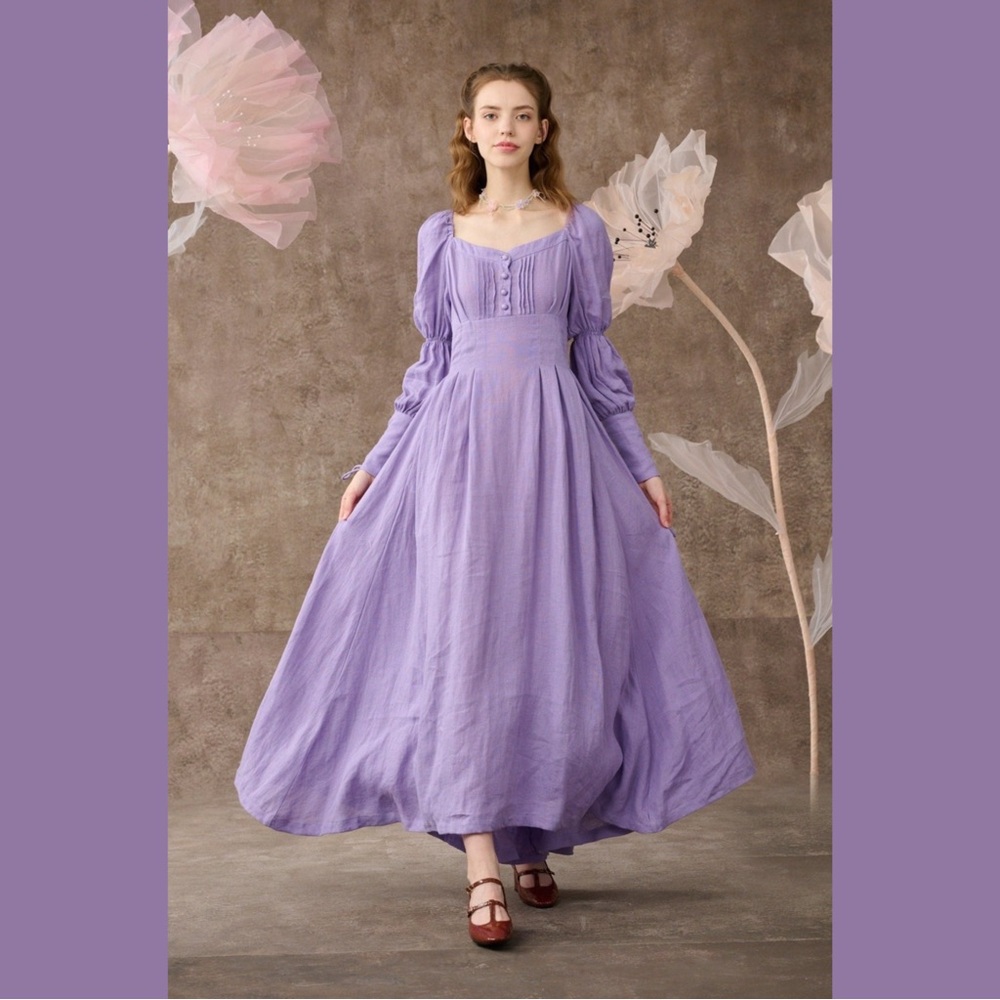 Phoenix 24 | Regency Lace up Linen Dress
